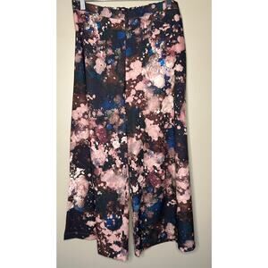 Bryn Walker Osca Wide Leg Flowy Pants Galassia Brown Blue Pink Lagenlook Size M
